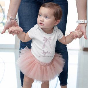 Body Ruban rose Bow Première coutume de Noël pour bébé