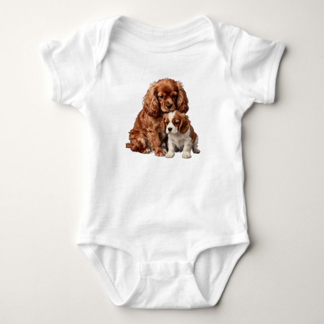 Body Ruby Cavalier Spaniel et son chiot Blenheim (Devant)
