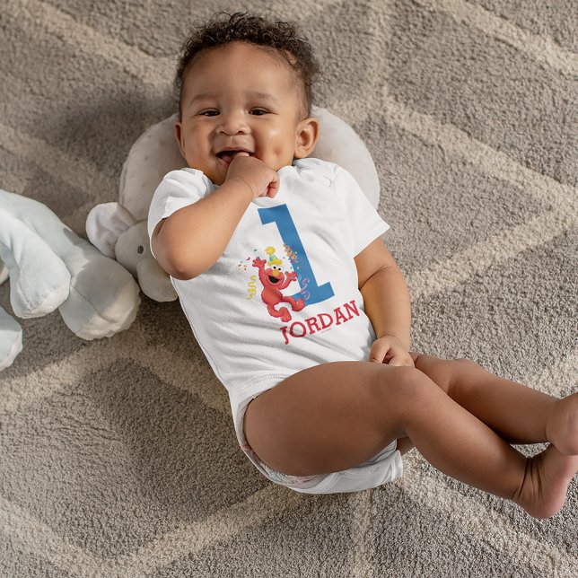 Body Rue Sésame | Elmo - Arc-en-ciel 1er anniversaire (Créateur téléchargé)