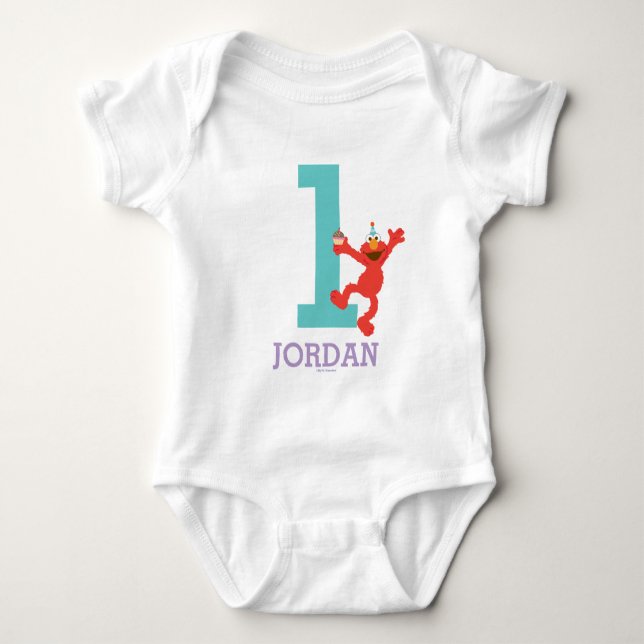 Body Rue Sésame | Elmo - Confetti 1er anniversaire (Devant)