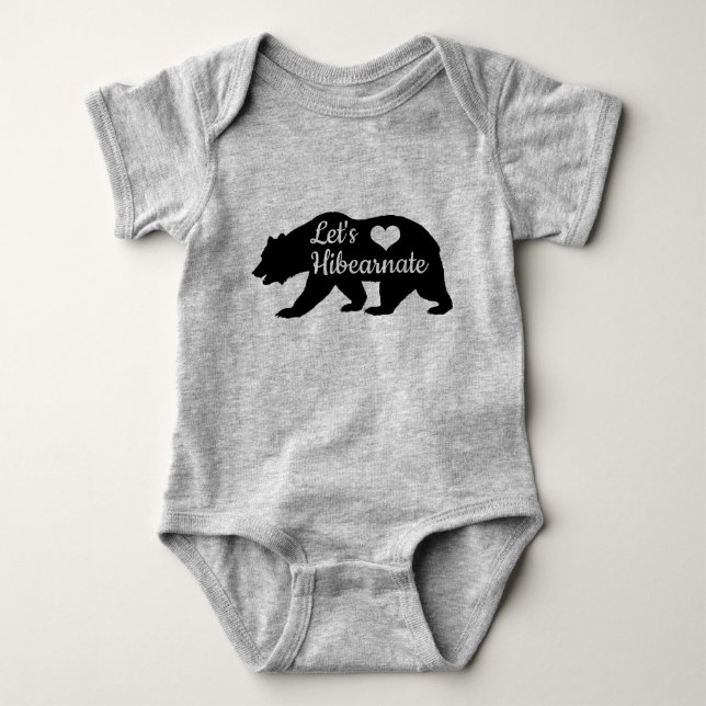 Body Rustique Hibérons Noir Ours Silhouette (Devant)