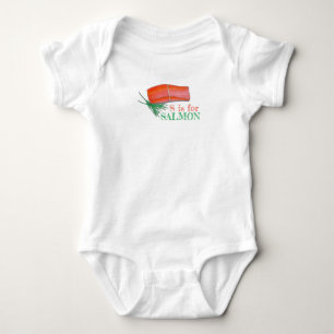 Body S est pour SAUMON Alaskan Fish Seafood Letter ABC