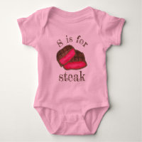 S est pour STEAK Rare Meat Foodie Alphabet ABC