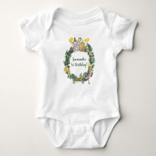Body Safari vert mignon Animaux Wreath Premier Annivers