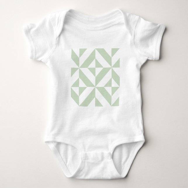 Body Sage Green Geometric Deco Cube Pattern (Devant)