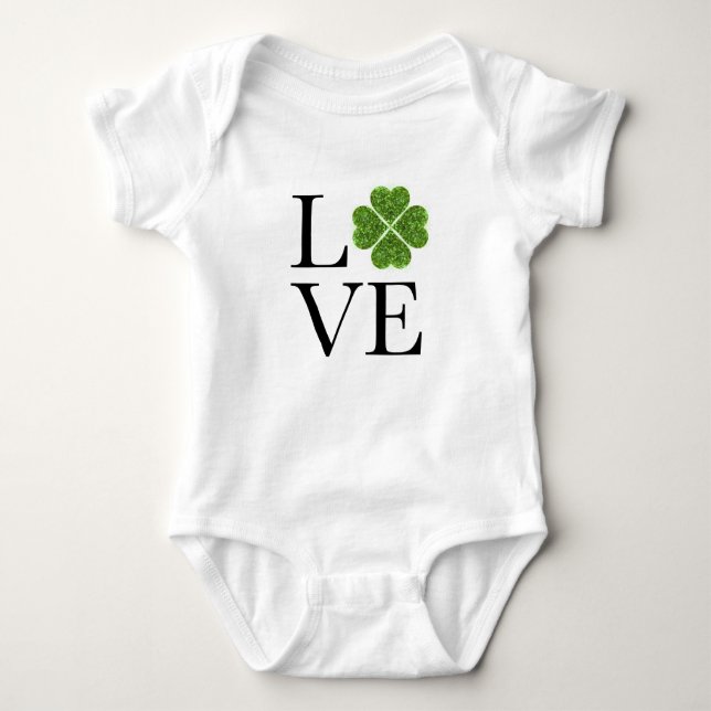 Body Saint Patrick | Amour | shamrock de parties scinti (Devant)