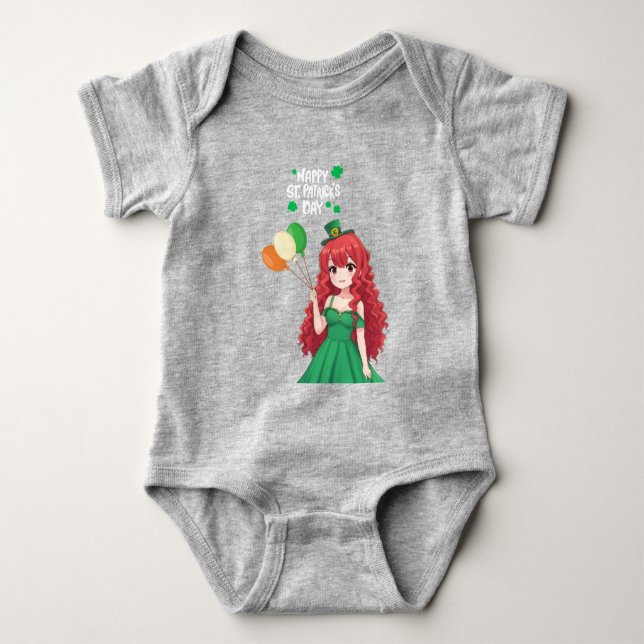 Body Saint Patrick's day mignonne, classe d'anime irlan (Devant)