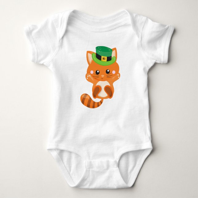 Body Saint Patrick's Day, Orange Cat, Casquette Leprech (Devant)