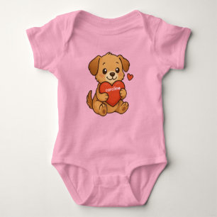 Body Saint-Valentin personnalisé Chien/Cabot mignon