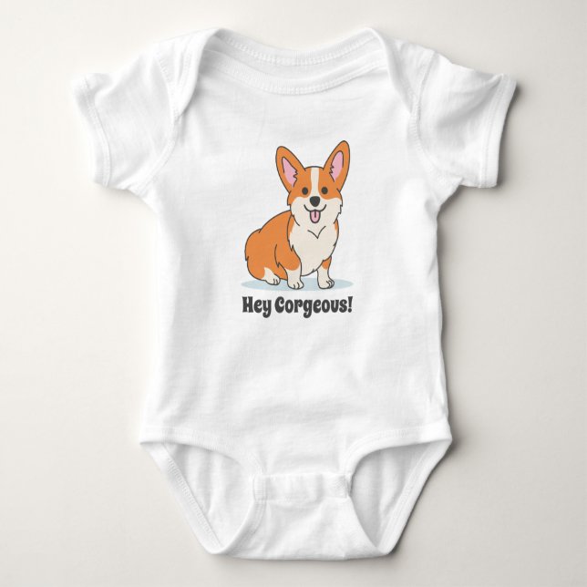 Body "Salut Corgeous" Cute Welsh Pembroke Corgi Drawing (Devant)