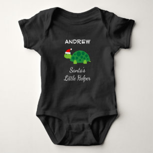 Body Santas petit aide vert Noël bébé bodysuit