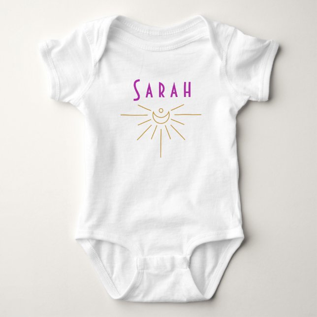 Body Sarah Baby Nom Romper Sunshine Boho Hippie Cadeau (Devant)
