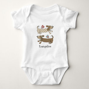 Body Saucisse personnalisée Chien Dachshund Bodysuit bé