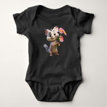 Saut dans le mignon lapin Baby Bodysuit