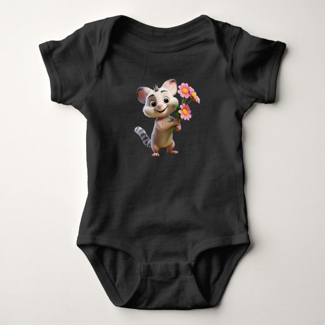 Body Saut dans le mignon lapin Baby Bodysuit (Devant)