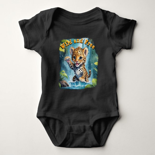 Body Sauvage et libre mignon Leopard Jungle Waterfall T (Devant)