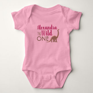 Body Sauvageone Rose et Or Dinosaure 1er Anniversaire