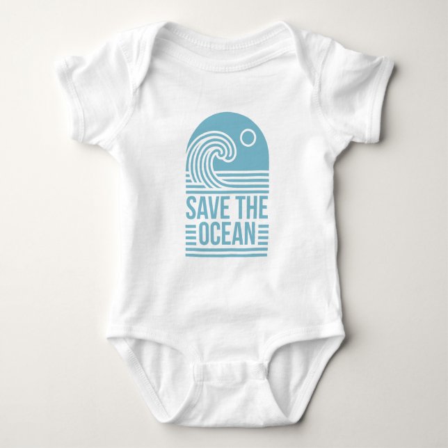 Body Save the ocean activist beach retro blue aesthetic (Devant)