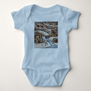 Body Scène de village d'hiver Ville enneigée cosy 