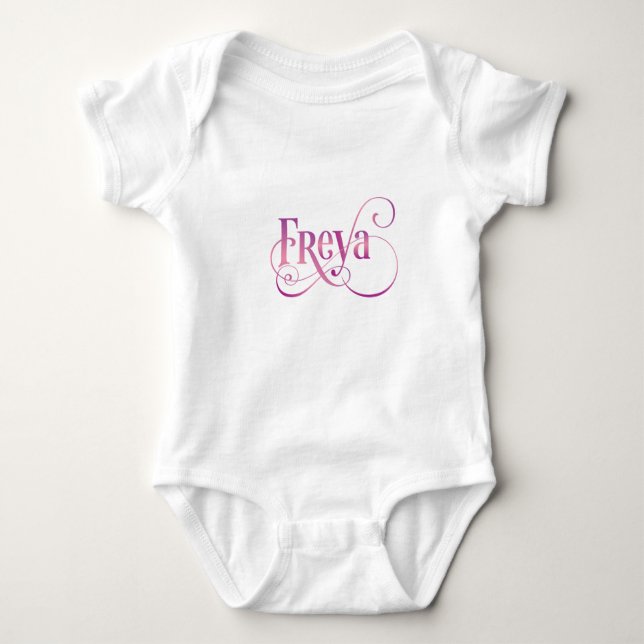 Body Script Tourbillonnant personnalisé Freya rose sur  (Devant)