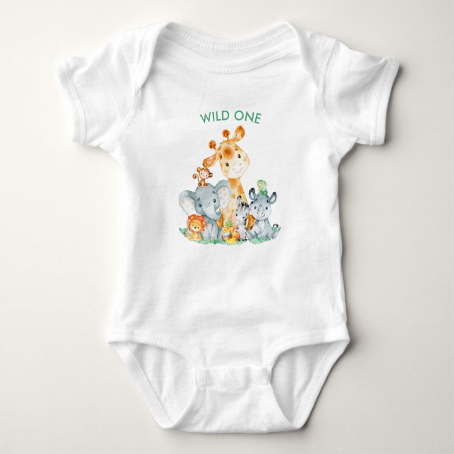 Body Sea Green Watercolor Cute Safari Jungle Animaux (Devant)