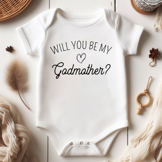 Body Serez-Vous Ma Godmère ? Faire-part de grossesse (Will You Be My Godmother? Pregnancy Announcement Baby Bodysuit)