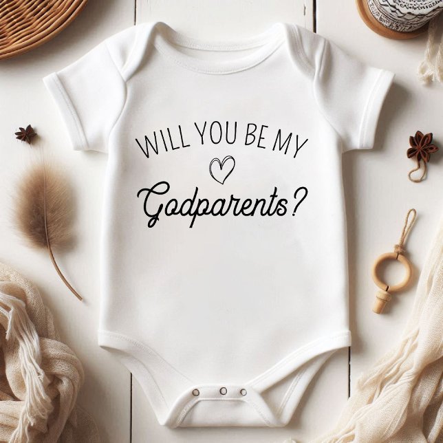 Body Serez-Vous Mes Parents ? Faire-part de grossesse (Will You Be My Godparents? Pregnancy Announcement Baby Bodysuit)