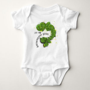 Body Shamrocks verts Coeurs étincelants Bodysuit bébé