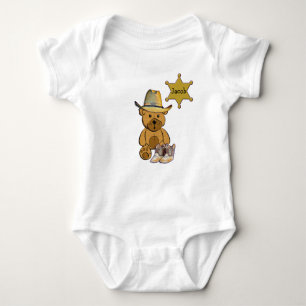 Body Sheriff Teddy Bear Cowboy Personnalisé Baby Tee