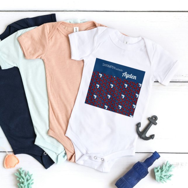 Body SHRIMPLY Funtastic Motif rouge bleu personnalisé (Créateur téléchargé)