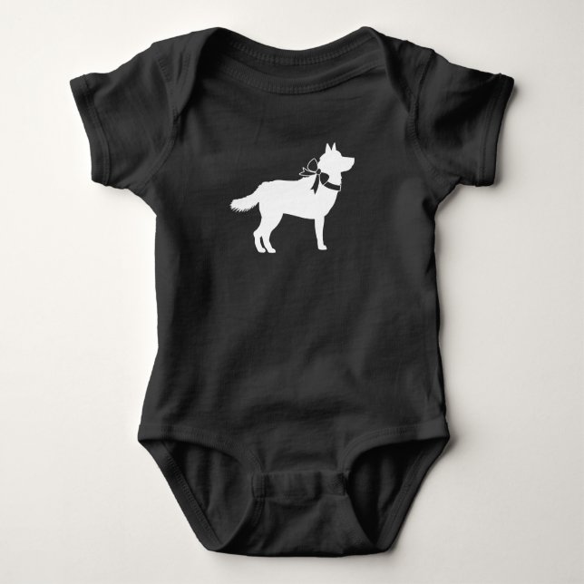 Body Sibérie Husky Chien Baby shower Chien Chiot Gris (Devant)