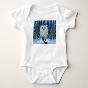 Body Silent Watch - Northern Winter Woods Grey Owl