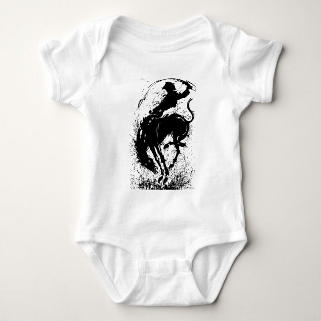 Body Silhouette artistique dynamique de rodéo cowboy (Devant)