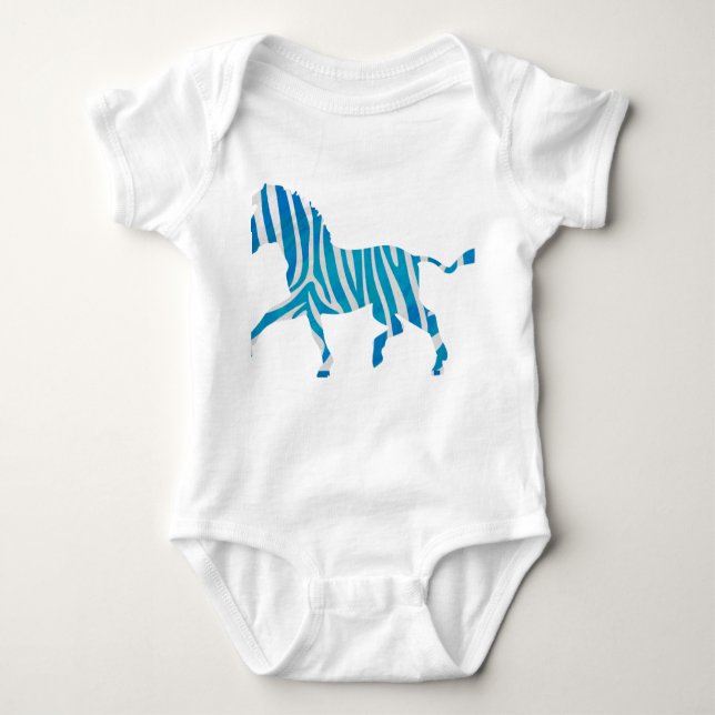 Body Silhouette bleue et blanche Zebra (Devant)