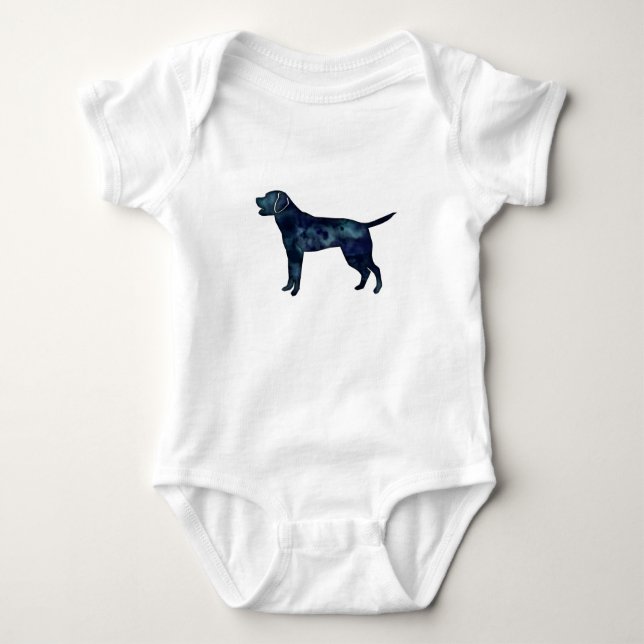 Body Silhouette d'aquarelle noire Labrador Retriever (Devant)