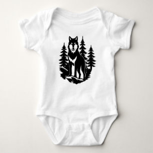Body Silhouette de loup en forêt