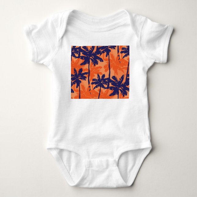 Body Silhouette de palmier bleu, arrière - plan orange (Devant)