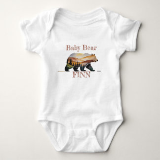Body Silhouette rustique aquarelle de bébé ours dans la