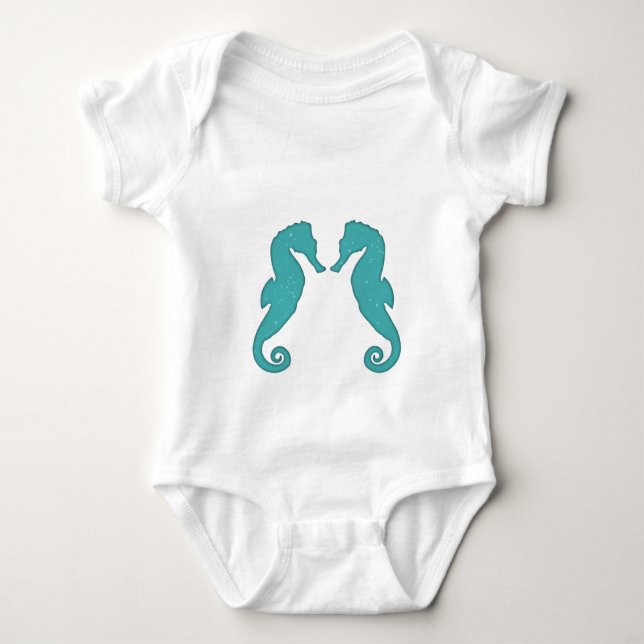Body Silhouettes d'aqua de Seahorse Simple mignon nauti (Devant)
