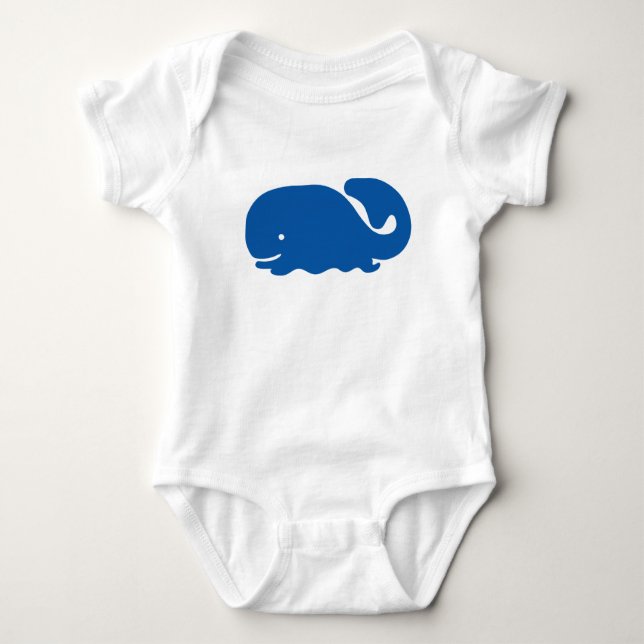 Body Simple Blue Whale Baby Tee (Devant)