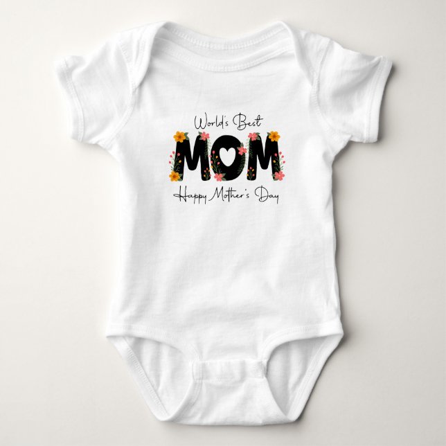 Body Simple Meilleure Maman du Monde Calligraphie pour  (Devant)