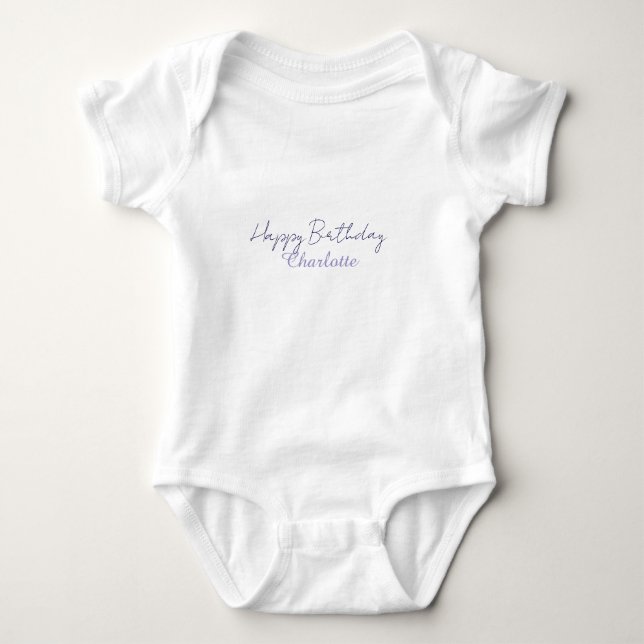 Body SIMPLE MINIMAL.CUTIE AJOUTER NOM BÉBÉ joyeux anniv (Devant)