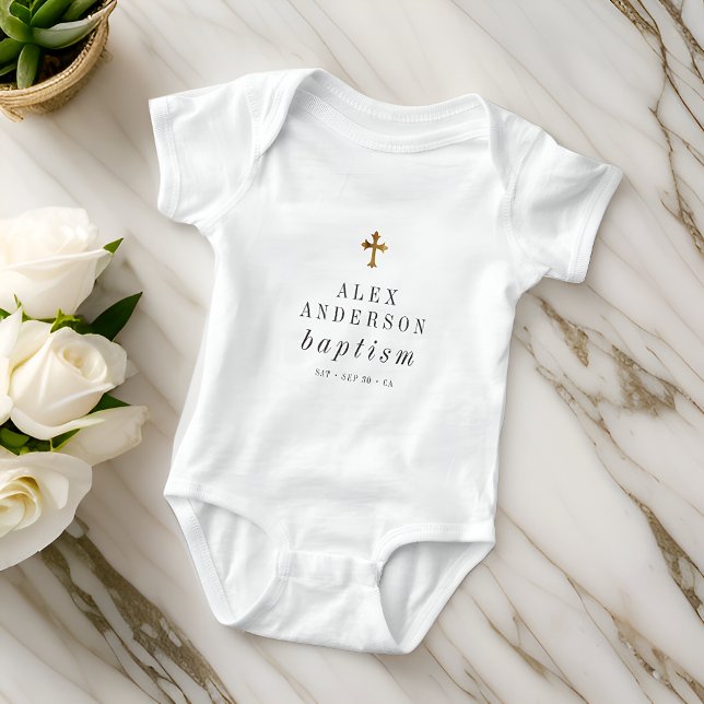 Body Simple moderne Elegant Cross Baby Baptism (Créateur téléchargé)