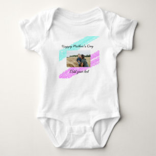 Body Simple pailleté rose bleu fête des mères ajoutez n
