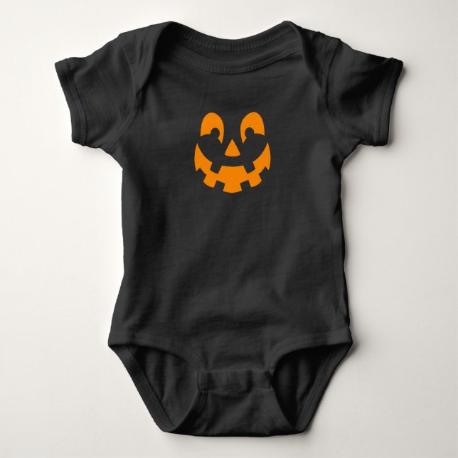 Body Simple Visage de Citrouille Orange Halloween en Si (Devant)