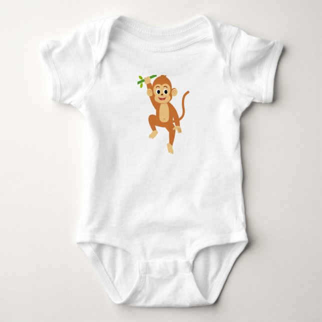 Body Singe mignon avec bambou (Devant)