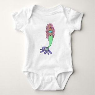 Body sirène arc-en-ciel rose bleu violet vert noir bouc