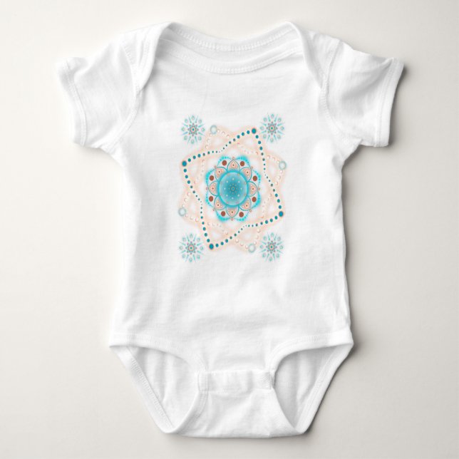 Body SK8 Aqua floraux Mandalas  (Devant)