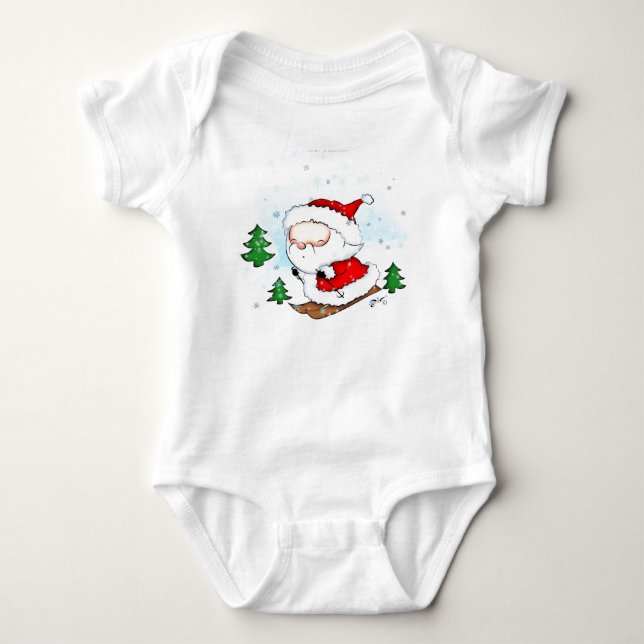 Body Ski mignon de Père Noël de bébé (Devant)