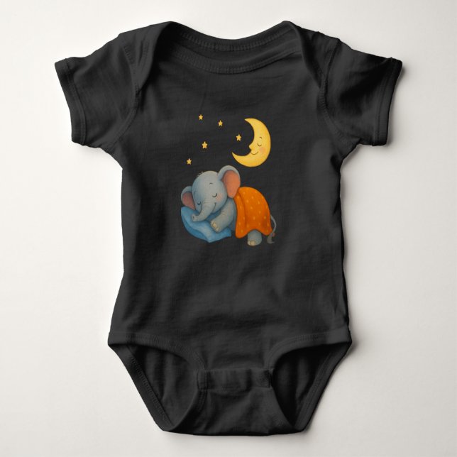 Body Sleeping Baby Elephant Under the Moon – Cute Dream (Devant)